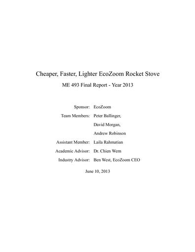 Cheaper, Faster, Lighter EcoZoom Rocket Stove ME 493 Final R (1)