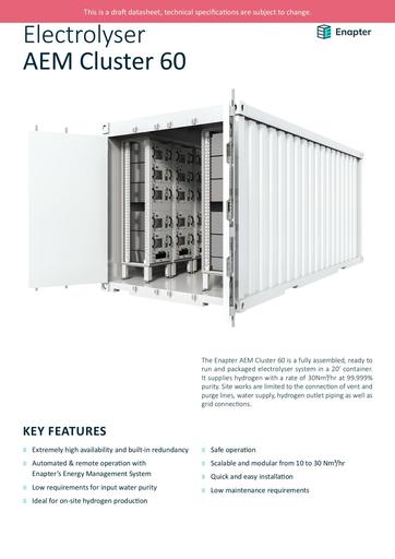 Enapter Datasheet AEM Cluster 60 EN
