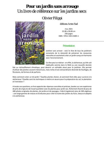 Pour un jardin sans arrosage