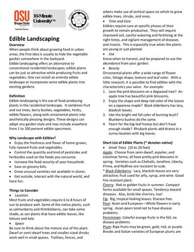 Edible landscaping