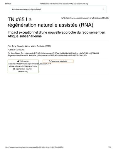 Tn 65 regeneration naturelle assistee