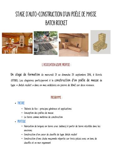 Fiche presentation poele de masse stage dauto construction