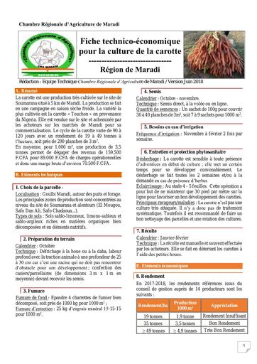 FTE carotte CRA Maradi juin 2018