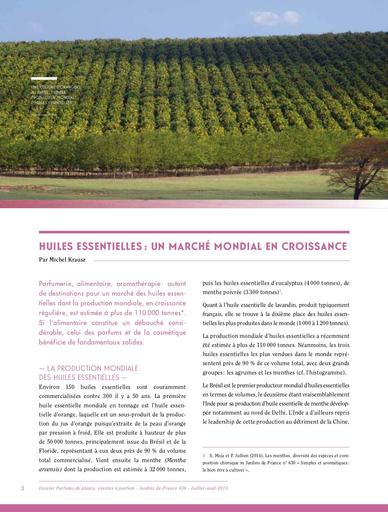 Huiles essentielles un marche en croissance