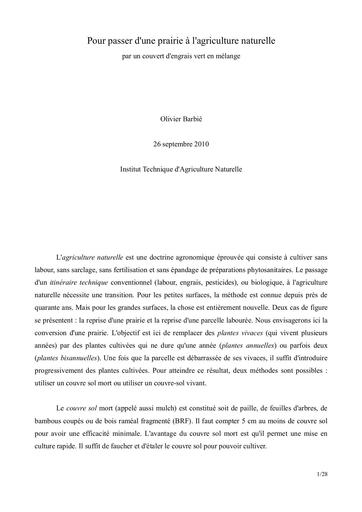 Itan pour passer d une prairie a l agriculture naturelle sept2010