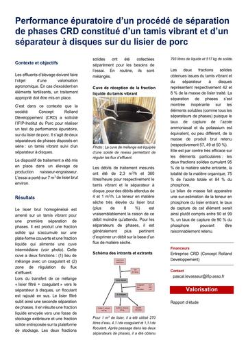 Article traitement de lisier CRD