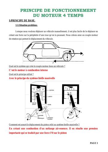 Le principe de fonctionnement moteur 4 tps