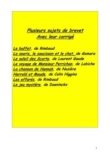 Sujet brevet francais