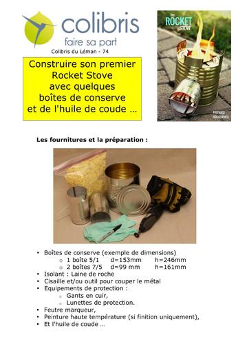 Rocket Stove Atelier Construction Colibri
