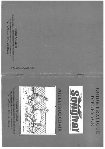 Guide elevage poulet de chair Songhai