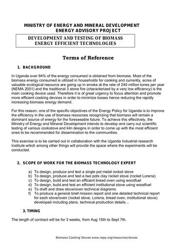 Introduction of rocket stove cooking devices in uganda (1)