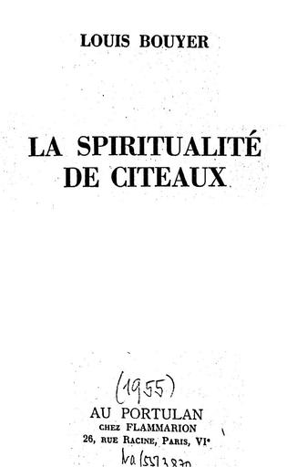Spiritualite de citeaux 1955