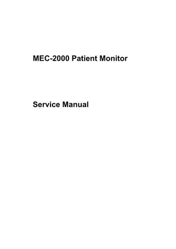 Manual de Servicio mindray Mec2000