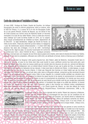 L ordre des cisterciens installation citeaux