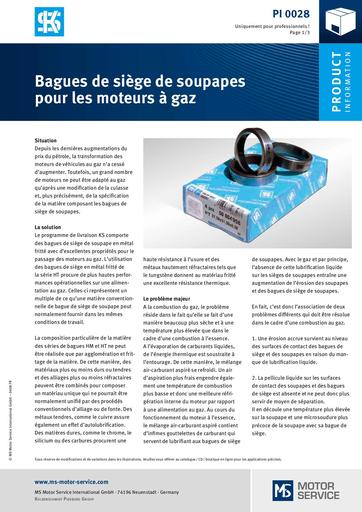 Bagues de siège de soupapes pour les moteurs à gaz 52782