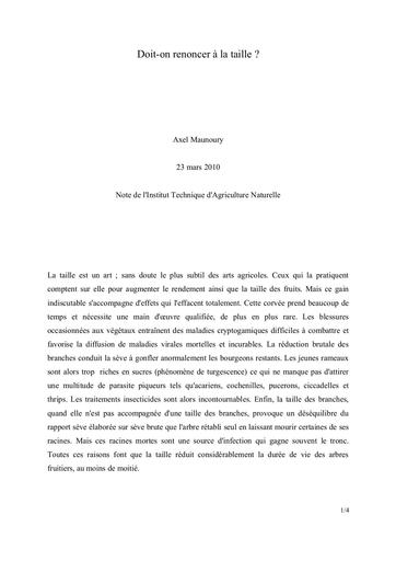 Itan doit on renoncer a la taille mars2010