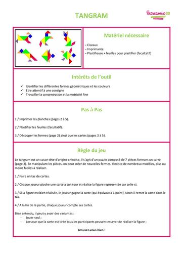 Fiche technique Tangram