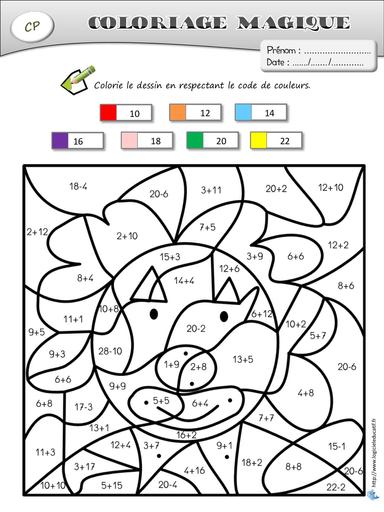 Coloriages magiques clown cp