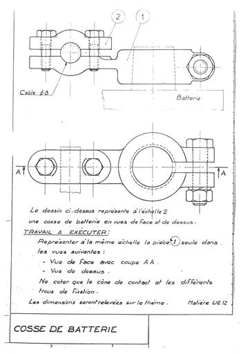 Cosse de baterie dessin exercice
