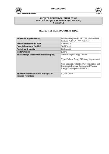 Project Design Document CDM Project Kenya (1)