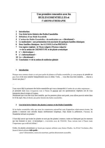 Huiles essentielles et aromatherapie