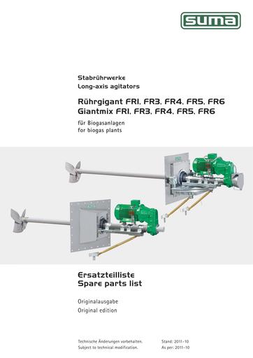 SUMA Ersatzteilliste Ruehrgigant FR