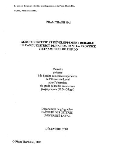 Agroforesterie vietnam