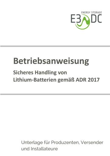 Handling Lithium Batterien ADR2017