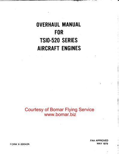 Continental TSIO 520 Overhaul Manual 1979