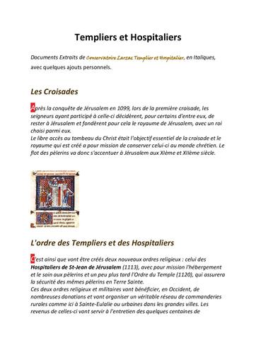 13 Templiers et hospitaliers