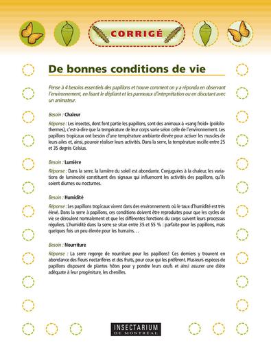 Bonnes conditions vie papillons corrige f