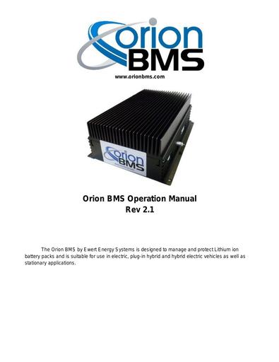 Orion BMS operational manual