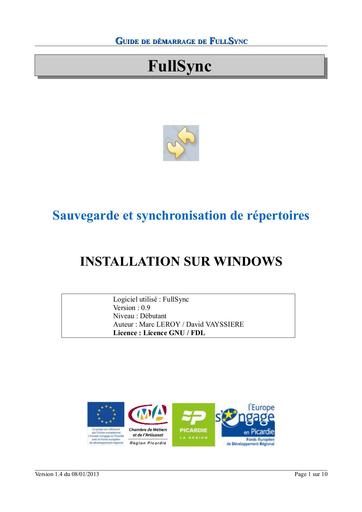 Guide de demarrage fullsync