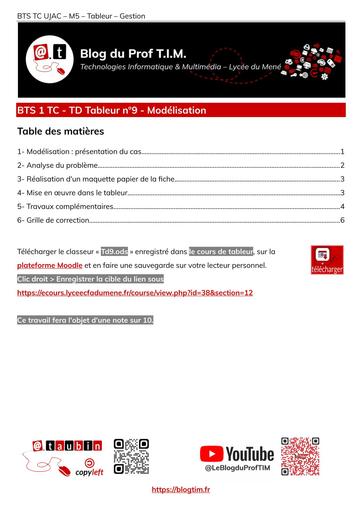 Td09 Tableur Modelisation
