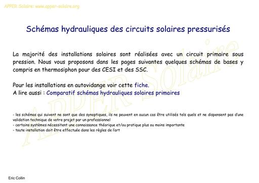 Schemas hydrauliques
