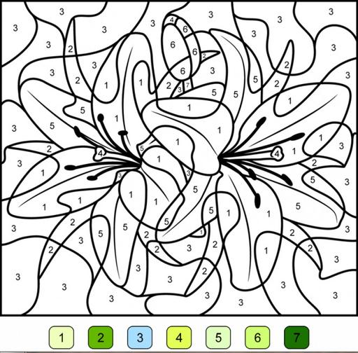 Coloriage magique fleurs en couleur