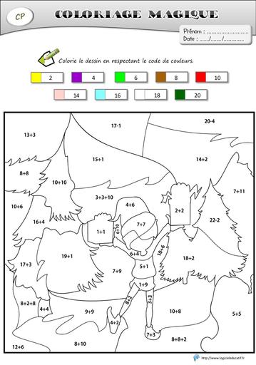 Coloriages magiques lutin de noel cp