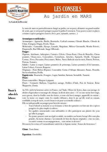 Conseils jardin mars