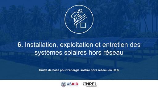 NREL 6 installation exploitation solaire hors reseau