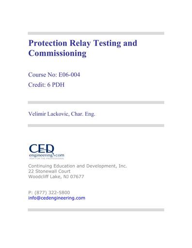 Protection Relay Testing and Commissioning R1