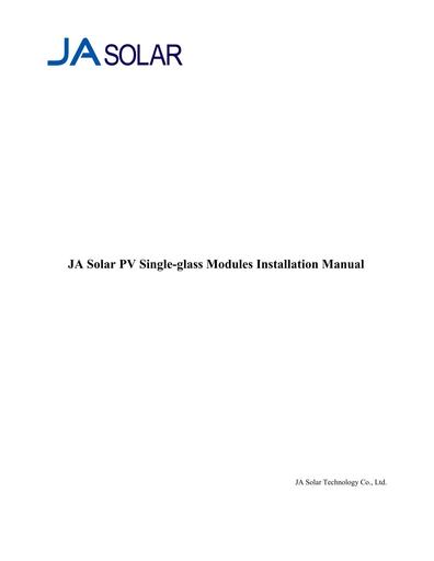 JA solar   installation manual PV