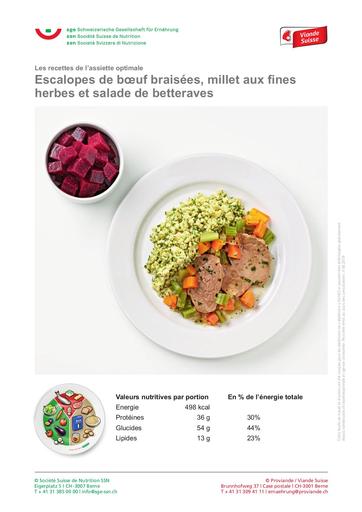 F Escalopes de boeuf braisees millet fines herbes salade2019