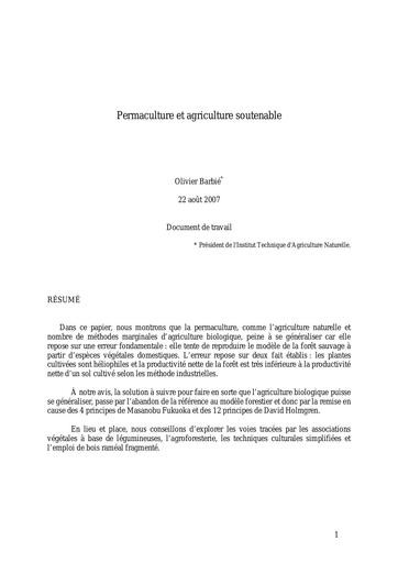 Itan permaculture et agriculture soutenable aout2007