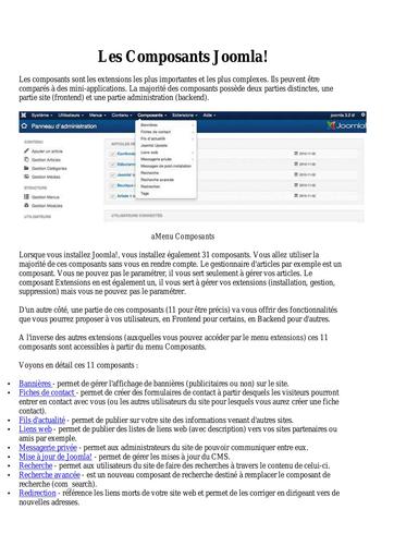 Joomla 3 (06)   Les Composants Joomla