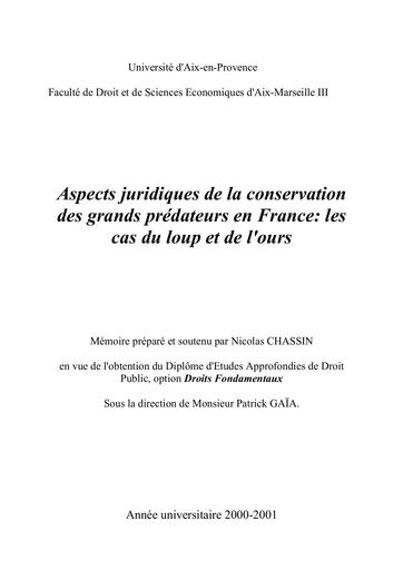 Conservation loup et ours