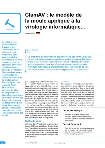 ClamAV le modele de la moule applique a la virologie informatique