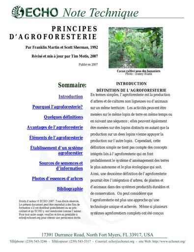 Principes d agroforesterie