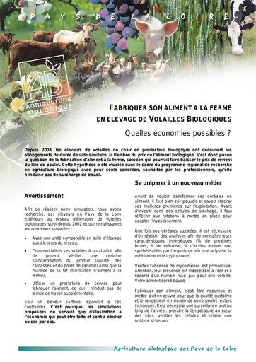 Volailles bio produire aliment