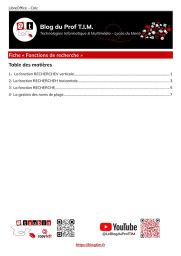 5 Fonctions de recherche 7 6