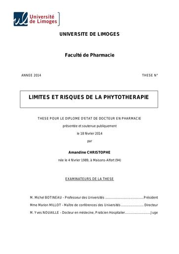 These pharmacien risques phytotherapie